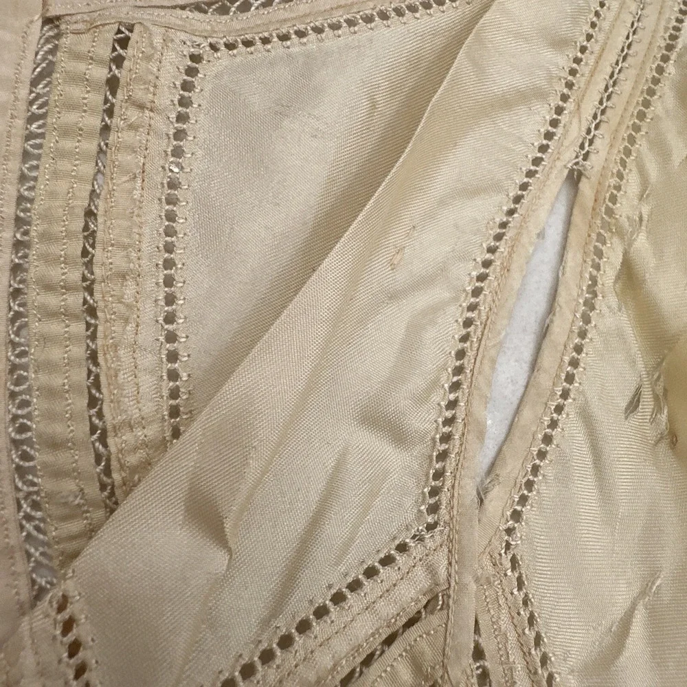 VTG SIBLEY LINDSAY & CURR CO Beige Silk Lace Collar Ascot Victorian